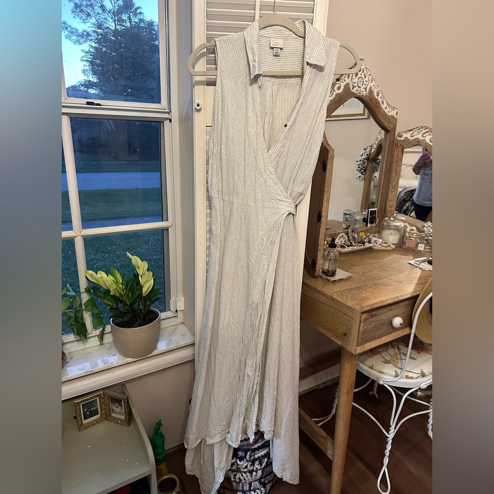 Pinstripe Midi Dress